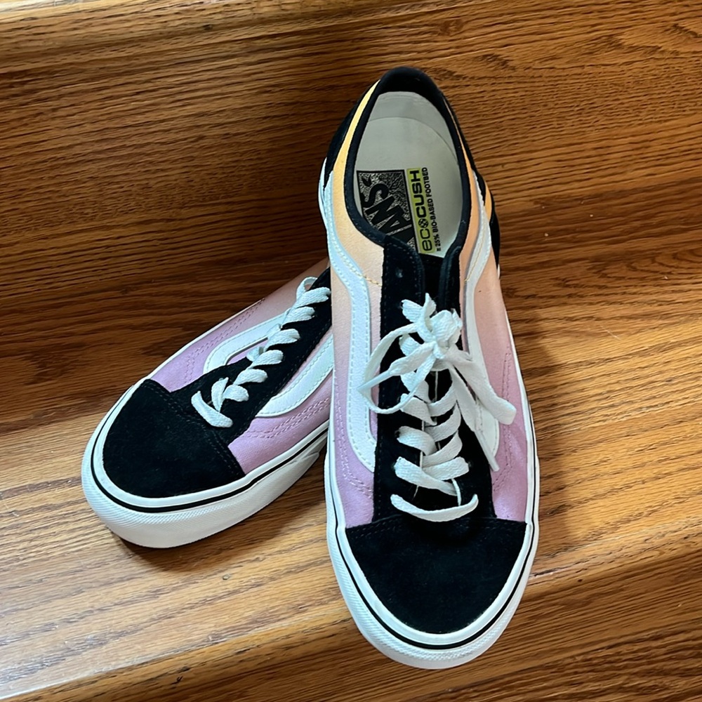 Vans Black and Pink Old Skool Athletic Sneakers